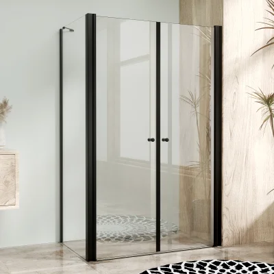 BETA COMBI BLACK 80x100 Clear Obdĺžnikový sprchovací kút bez vaničky